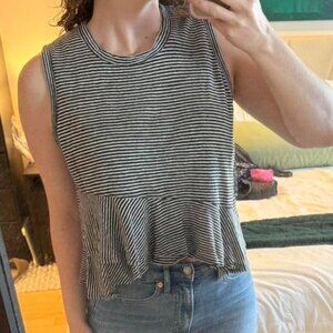 A.L.C. Black & White Striped Tank Top